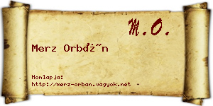 Merz Orbán névjegykártya